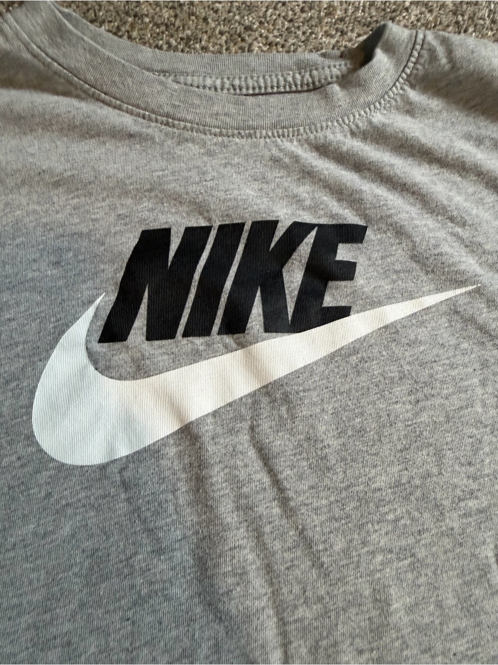 Nike Youth Grey Logo Crew Neck T-Shirt